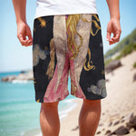 Watercolor Virgo Zodiac Sign Print Men's Cargo Shorts