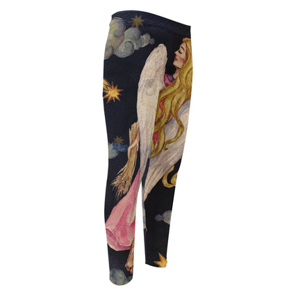 Watercolor Virgo Zodiac Sign Print Men's Compression Pants