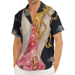 Watercolor Virgo Zodiac Sign Print Men's Deep V-Neck Shirt