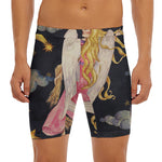 Watercolor Virgo Zodiac Sign Print Men's Long Boxer Briefs