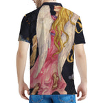 Watercolor Virgo Zodiac Sign Print Men's Polo Shirt