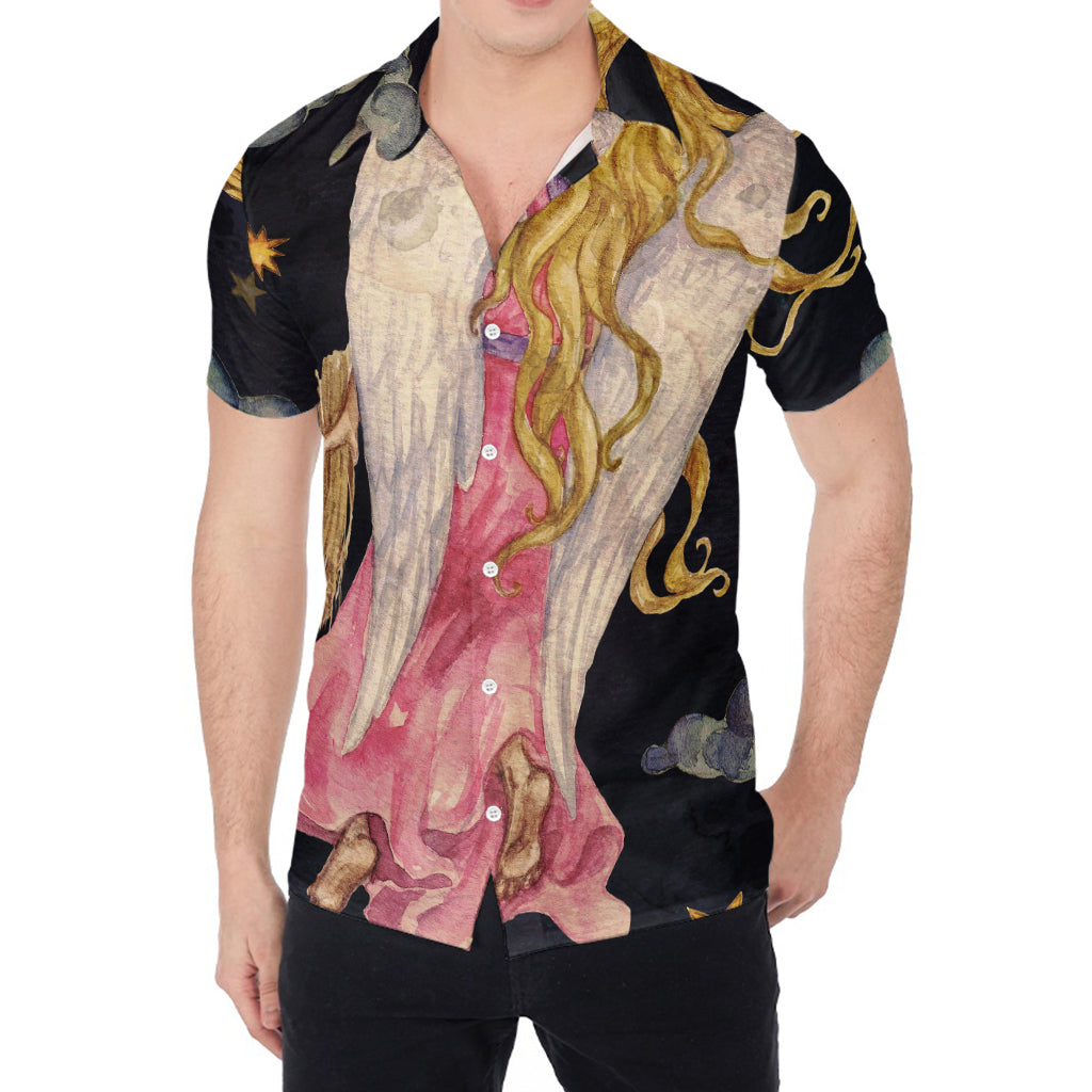 Watercolor Virgo Zodiac Sign Print Men's Shirt