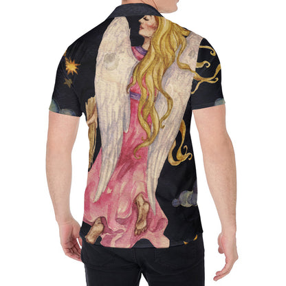 Watercolor Virgo Zodiac Sign Print Men's Shirt