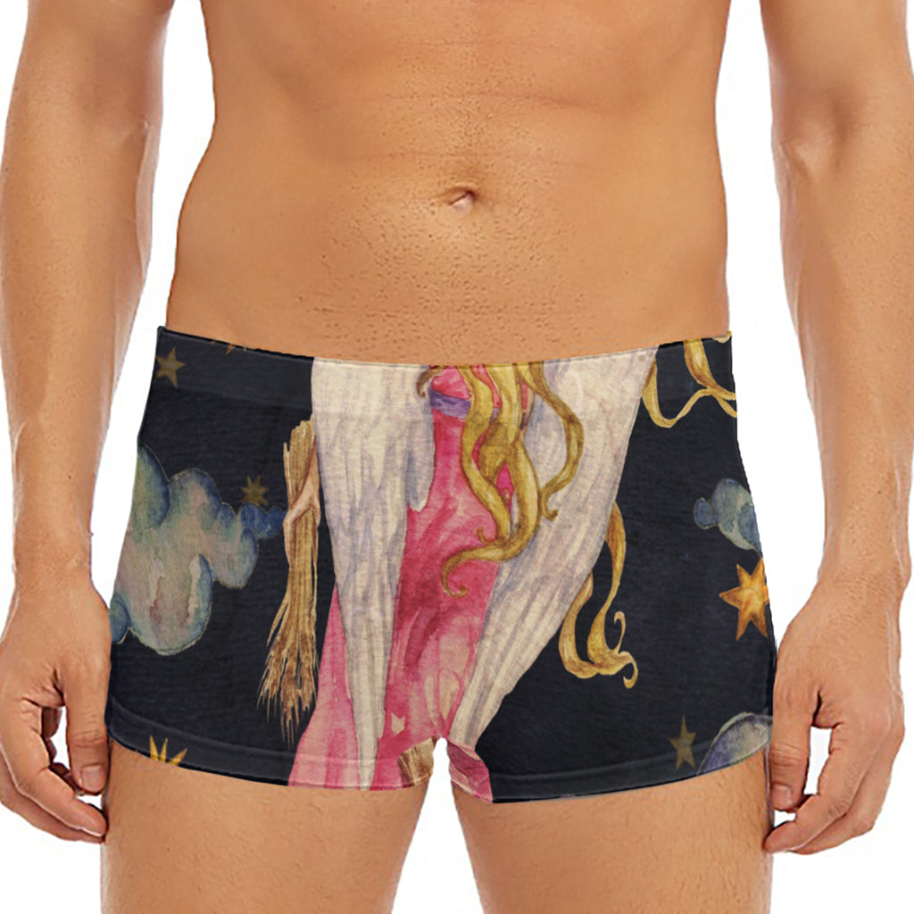 Watercolor Virgo Zodiac Sign Print Men's Short Boxer Briefs