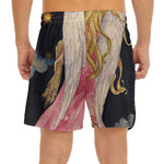 Watercolor Virgo Zodiac Sign Print Men's Split Running Shorts