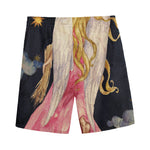 Watercolor Virgo Zodiac Sign Print Men's Sports Shorts