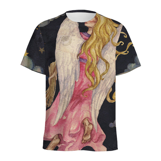 Watercolor Virgo Zodiac Sign Print Men's Sports T-Shirt