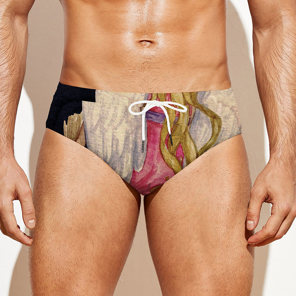 Watercolor Virgo Zodiac Sign Print Men's Swim Briefs