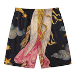Watercolor Virgo Zodiac Sign Print Men's Swim Trunks