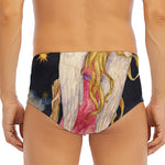 Watercolor Virgo Zodiac Sign Print Men's Triangle Swim Briefs