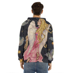 Watercolor Virgo Zodiac Sign Print Men's Velvet Pullover Hoodie