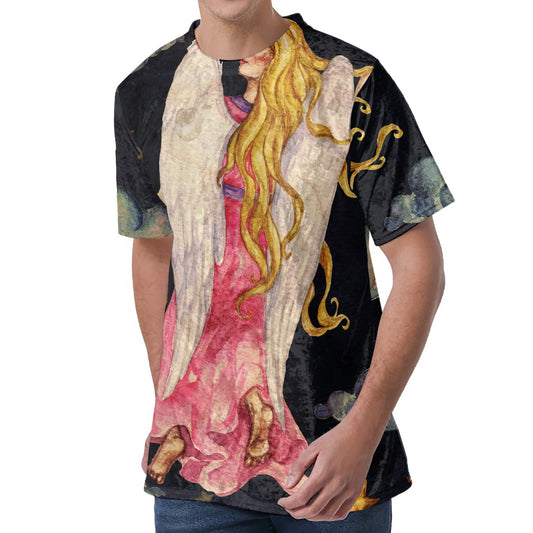 Watercolor Virgo Zodiac Sign Print Men's Velvet T-Shirt