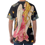 Watercolor Virgo Zodiac Sign Print Men's Velvet T-Shirt