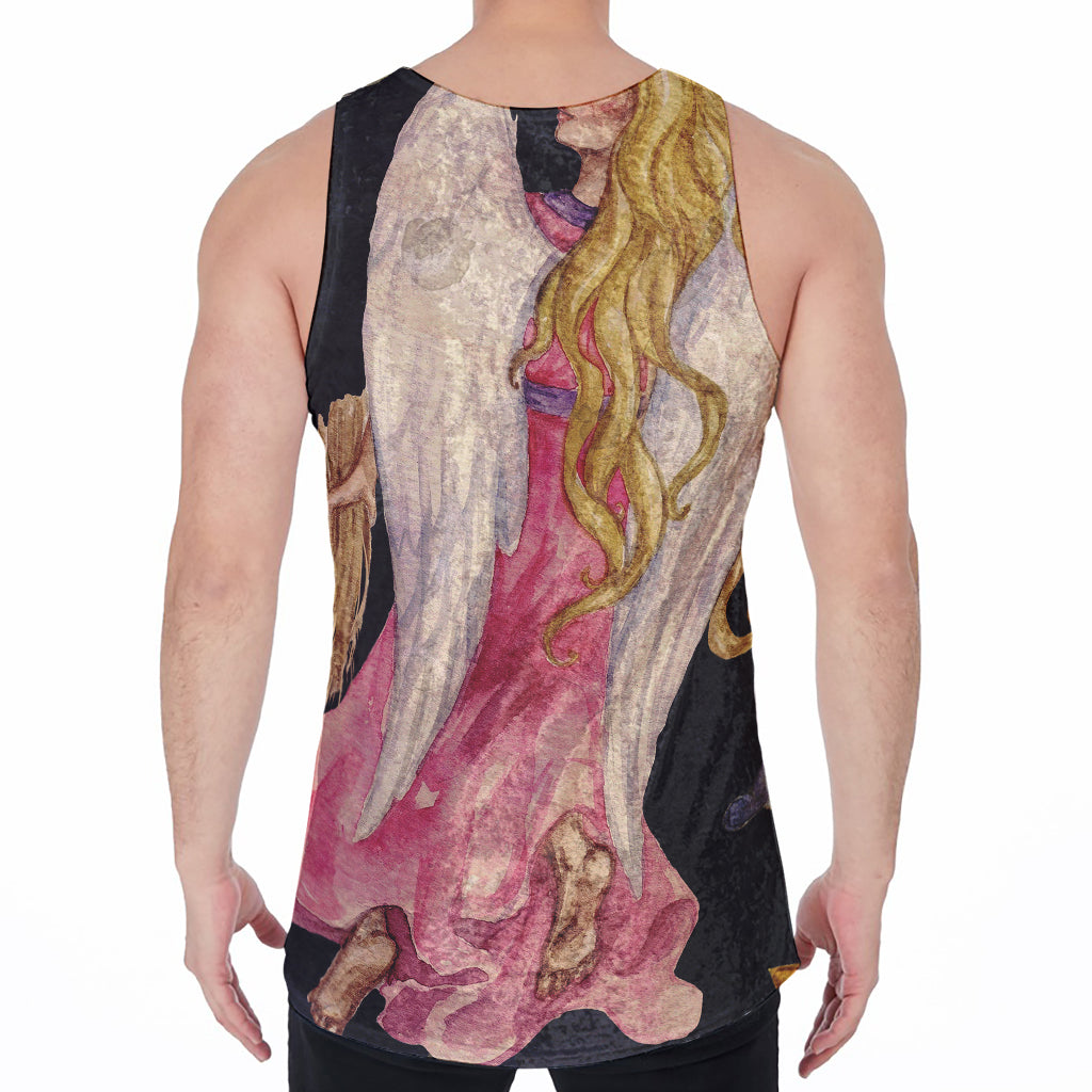 Watercolor Virgo Zodiac Sign Print Men's Velvet Tank Top