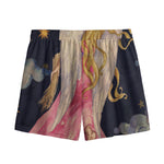 Watercolor Virgo Zodiac Sign Print Mesh Shorts