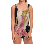 Watercolor Virgo Zodiac Sign Print One Piece Swimsuit