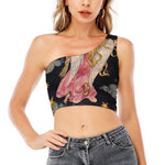 Watercolor Virgo Zodiac Sign Print One Shoulder Crop Top