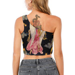 Watercolor Virgo Zodiac Sign Print One Shoulder Crop Top