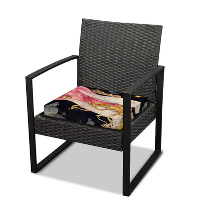 Watercolor Virgo Zodiac Sign Print Outdoor Seat Cushion Cover