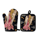 Watercolor Virgo Zodiac Sign Print Oven Mitt And Pot Holder Set