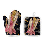 Watercolor Virgo Zodiac Sign Print Oven Mitt And Pot Holder Set