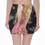 Watercolor Virgo Zodiac Sign Print Pencil Mini Skirt