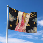Watercolor Virgo Zodiac Sign Print Polyester Flag