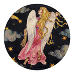 Watercolor Virgo Zodiac Sign Print Round Blanket