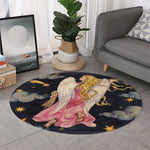 Watercolor Virgo Zodiac Sign Print Round Rug