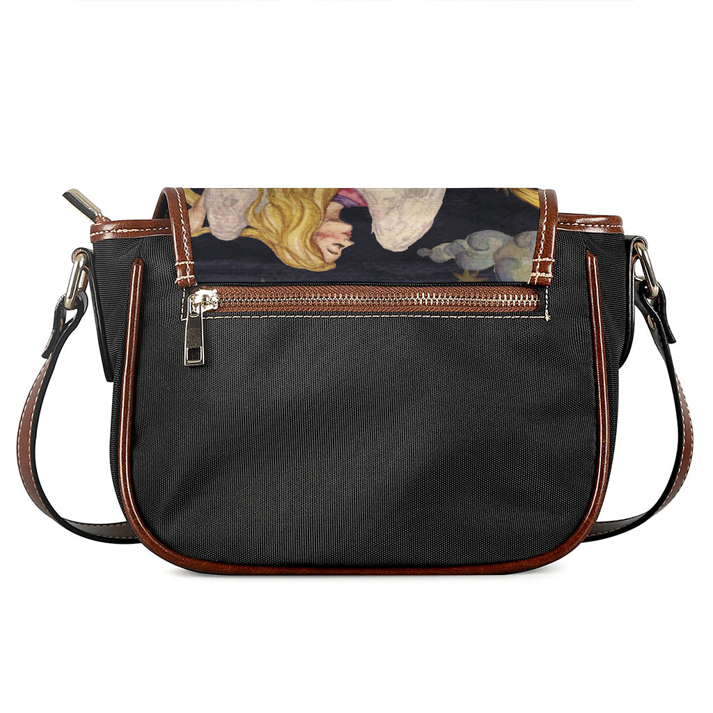 Watercolor Virgo Zodiac Sign Print Saddle Bag