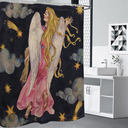 Watercolor Virgo Zodiac Sign Print Shower Curtain