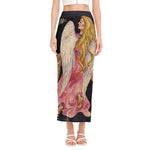 Watercolor Virgo Zodiac Sign Print Side Slit Maxi Skirt