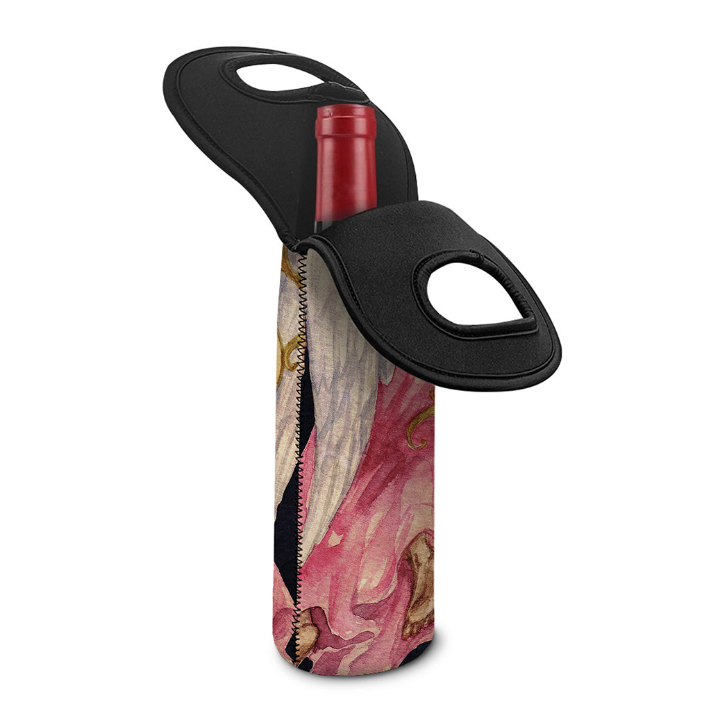 Watercolor Virgo Zodiac Sign Print Single Neoprene Wine Tote
