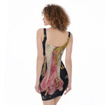 Watercolor Virgo Zodiac Sign Print Sleeveless Bodycon Dress
