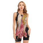 Watercolor Virgo Zodiac Sign Print Sleeveless One Piece Swimsuit