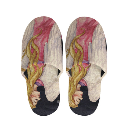 Watercolor Virgo Zodiac Sign Print Slippers