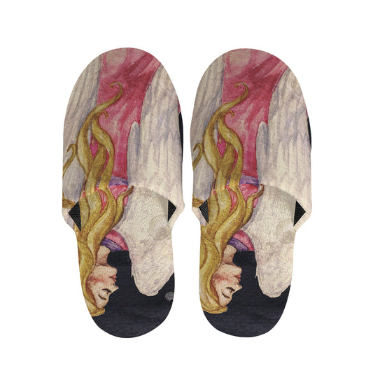 Watercolor Virgo Zodiac Sign Print Slippers