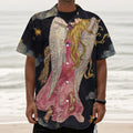 Watercolor Virgo Zodiac Sign Print Textured Short Sleeve Shirt