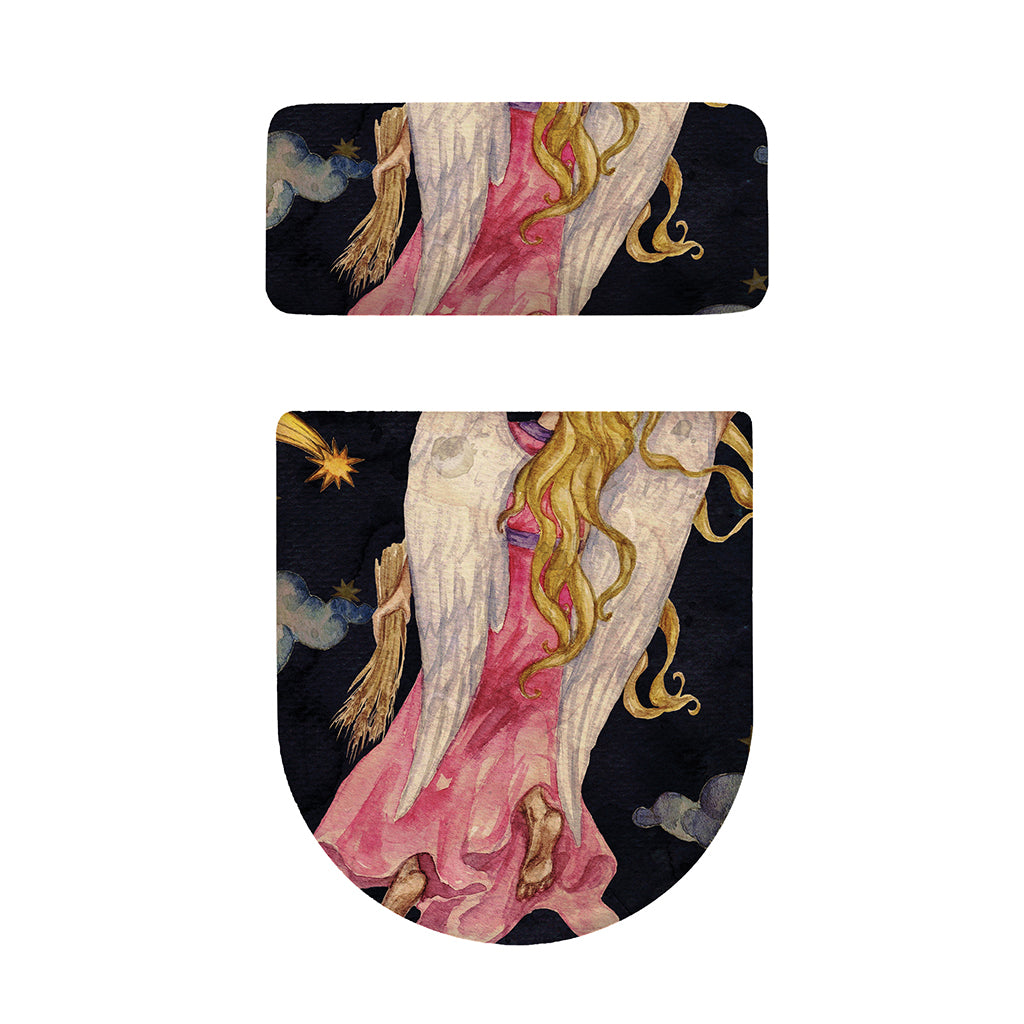 Watercolor Virgo Zodiac Sign Print Toilet Lid And Tank Cover Set