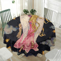 Watercolor Virgo Zodiac Sign Print Waterproof Round Tablecloth