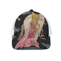 Watercolor Virgo Zodiac Sign Print White Mesh Trucker Hat