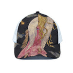 Watercolor Virgo Zodiac Sign Print White Mesh Trucker Cap