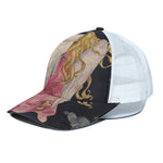 Watercolor Virgo Zodiac Sign Print White Mesh Trucker Cap