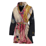 Watercolor Virgo Zodiac Sign Print Women's Bathrobe