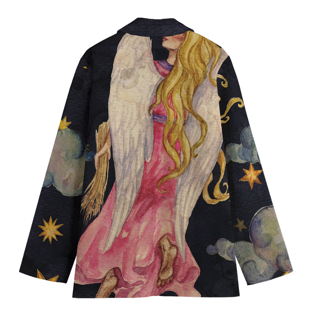 Watercolor Virgo Zodiac Sign Print Women's Blazer