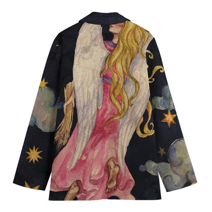 Watercolor Virgo Zodiac Sign Print Women's Blazer