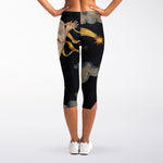Watercolor Virgo Zodiac Sign Print Women's Capri Leggings