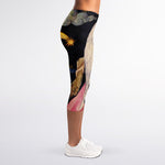 Watercolor Virgo Zodiac Sign Print Women's Capri Leggings