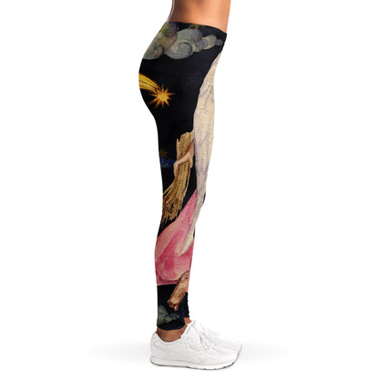 Watercolor Virgo Zodiac Sign Print Women's Leggings