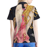 Watercolor Virgo Zodiac Sign Print Women's Polo Shirt